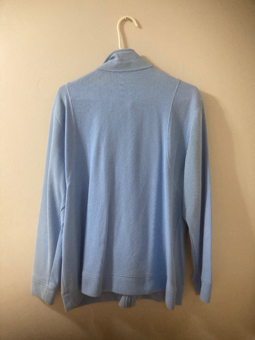 Alia Blue Ribbed Zip-Up Jacket - Picture 3 of 3